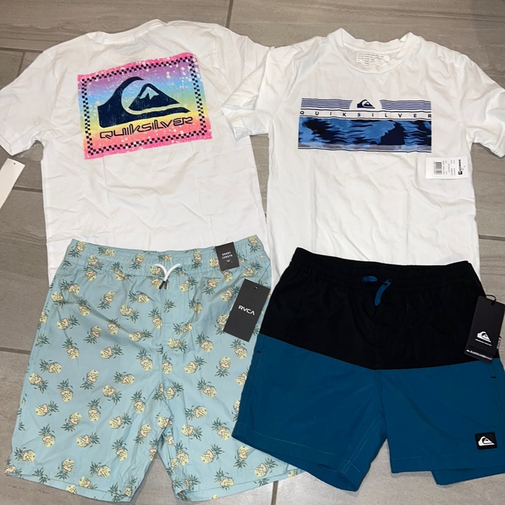 🔥 QUIKSILVER YOUTH CLOTHING BUNDLE BOX LOT OF 4 SWIM BOX NWT 🔥